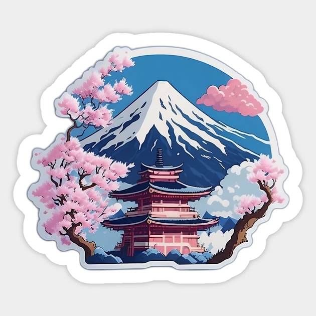 Mount fuji Sticker by MinhaDesigns